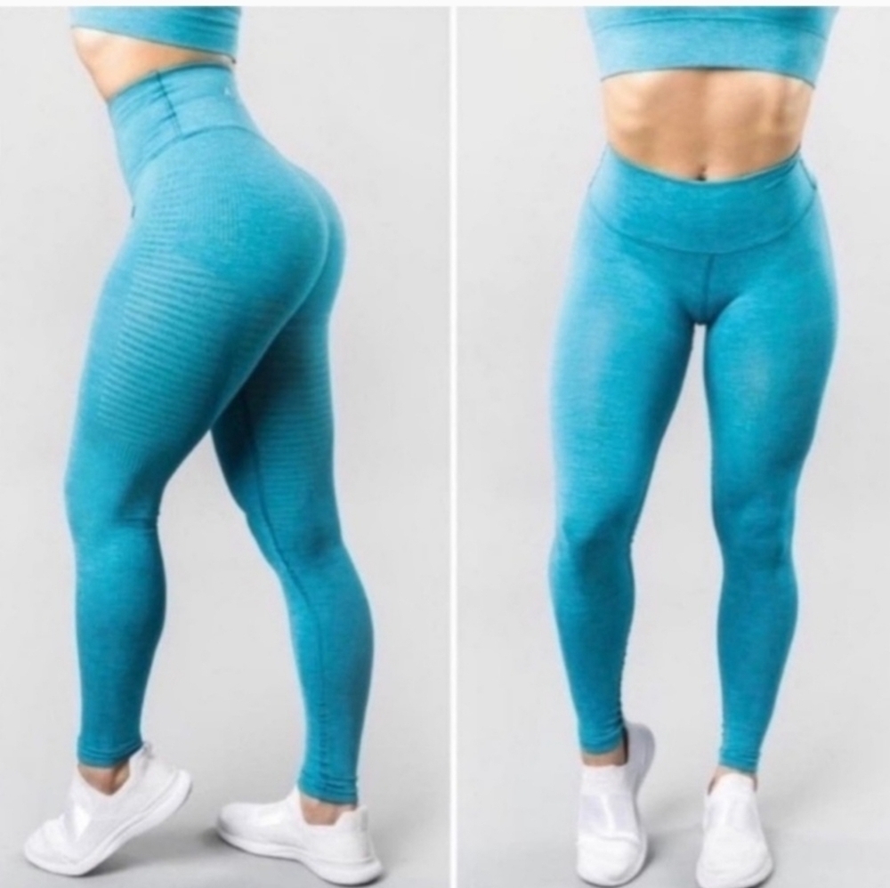 Alphalete Womens Size Small Blue Seamless Halo Leggings High Performance NWOT - Picture 3 of 8